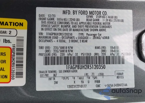 2024 Ford Mustang Ecoboost Premium from USA, damaged, VIN 1FAGP8UH2R5120350